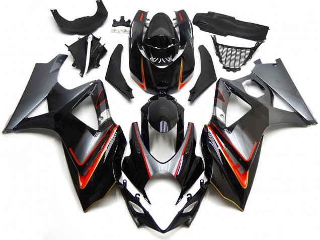 07-08 Argent & Noir Avec Rouge Suzuki GSXR 1000 Carénage Moto