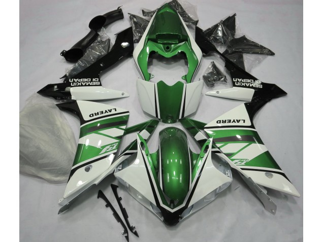 07-08 Blanc Brillant & Vert Yamaha R1 Carénage Moto 07-08 Blanc Brillant & Vert Yamaha R1 Carénage Moto