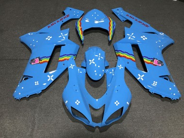 07-08 Bleu Clair Personnalisé Kawasaki ZX6R Carénage Moto