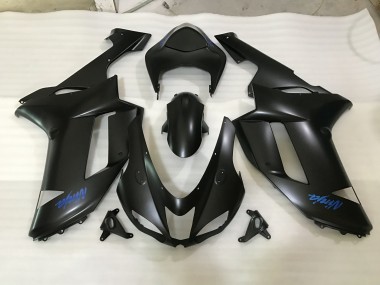 07-08 Logo Noir Mat & Bleu Kawasaki ZX6R Carénage Moto