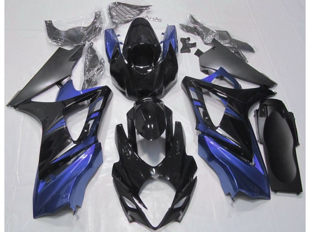 07-08 Noir Brillant & Bleu Suzuki GSXR 1000 Carénage Moto 07-08 Noir Brillant & Bleu Suzuki GSXR 1000 Carénage Moto