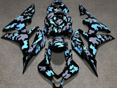 07-08 Personnalisé Camo Bleu Honda CBR600RR Carénage Moto