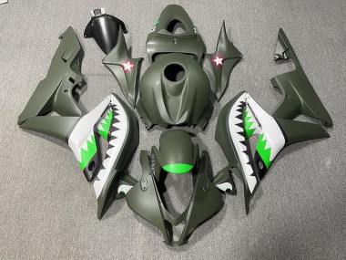 07-08 Requin Vert Mat & Vert Clair Honda CBR600RR Carénage Moto