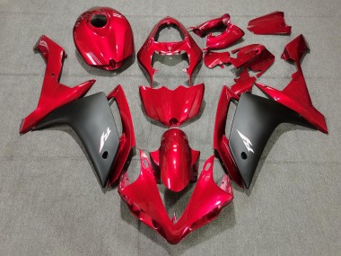 07-08 Rouge Bonbon & Noir Yamaha R1 Carénage Moto