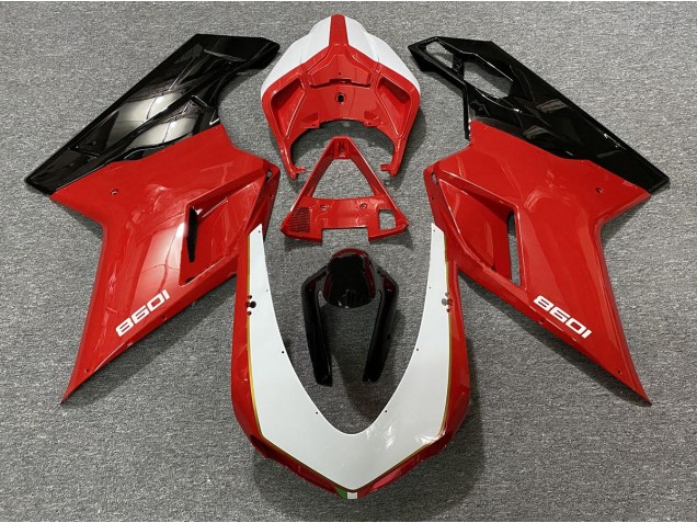 07-14 Noir Rouge Blanc Ducati 848 1098 1198 Carénage Moto 07-14 Noir Rouge Blanc Ducati 848 1098 1198 Carénage Moto