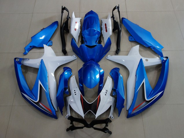 08-10 Bleu Métallisé & Blanc Suzuki GSXR 600-750 Carénage Moto