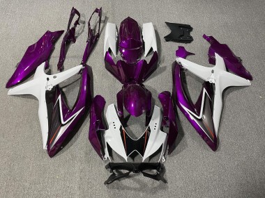08-10 Violet Brillant & Blanc Suzuki GSXR 600-750 Carénage Moto