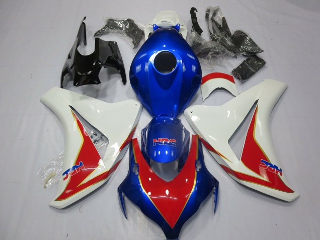 08-11 Blanc Rouge & Bleu Profond Honda CBR1000RR Carénage Moto 08-11 Blanc Rouge & Bleu Profond Honda CBR1000RR Carénage Moto