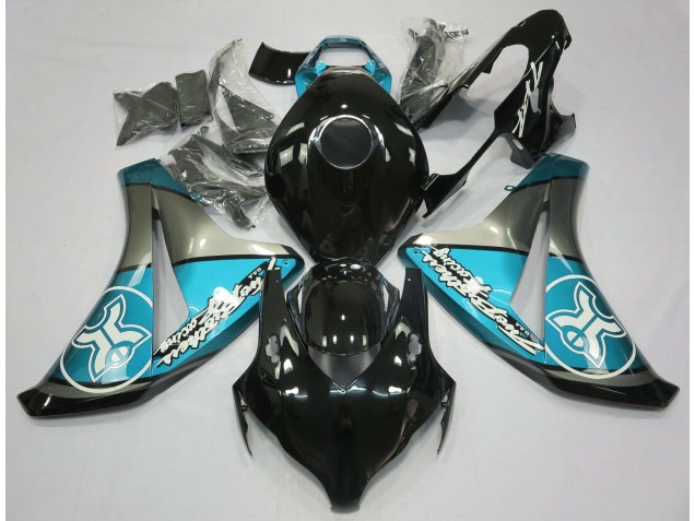 08-11 Bleu Clair Sur Noir Personnalisé Honda CBR1000RR Carénage Moto 08-11 Bleu Clair Sur Noir Personnalisé Honda CBR1000RR Carénage Moto
