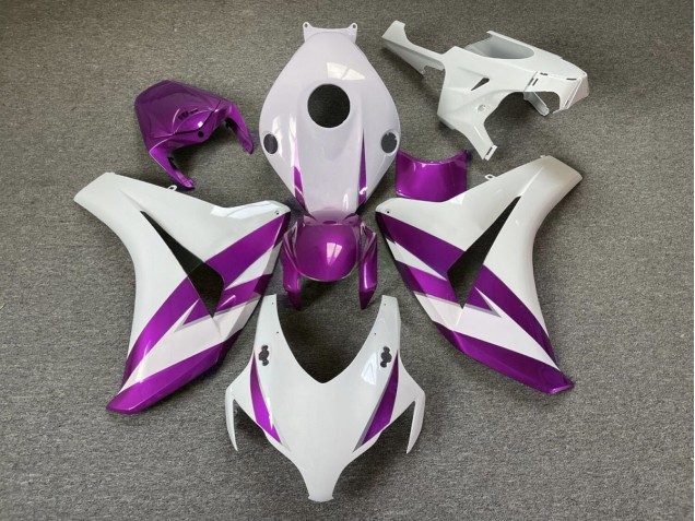 08-11 Garniture Blanc Brillant & Violet Honda CBR1000RR Carénage Moto