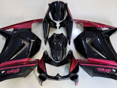 08-12 Noir Brillant & Rouge Kawasaki Ninja 250 Carénage Moto