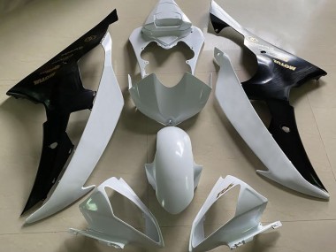 08-16 Blanc Brillant & Noir & Or Yamaha R6 Carénage Moto