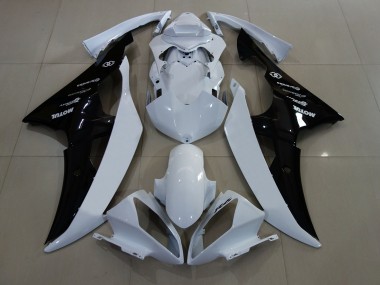 08-16 Blanc Brillant / Noir Yamaha R6 Carénage Moto