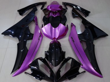 08-16 Noir Brillant & Violet Rose Yamaha R6 Carénage Moto