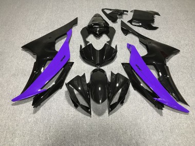 08-16 Noir Brillant & Violet Yamaha R6 Carénage Moto