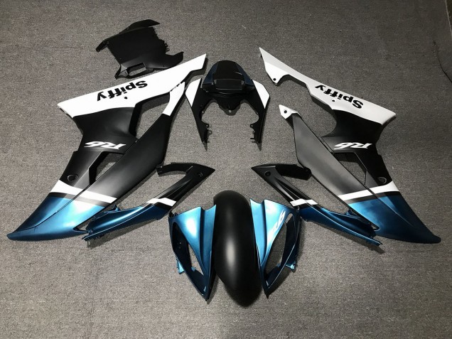 08-16 Noir Mat & Bleu Spécial Yamaha R6 Carénage Moto 08-16 Noir Mat & Bleu Spécial Yamaha R6 Carénage Moto