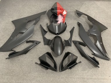 08-16 Noir Mat & Rouge Yamaha R6 Carénage Moto