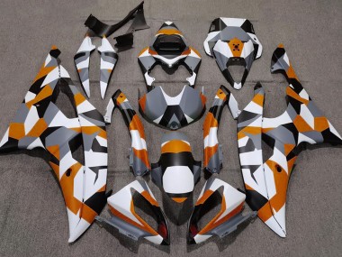 08-16 Orange Camouflage Uni Yamaha R6 Carénage Moto