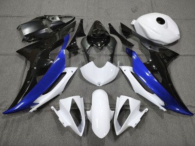 08-16 Personnalisé Bleu Noir & Blanc Yamaha R6 Carénage Moto