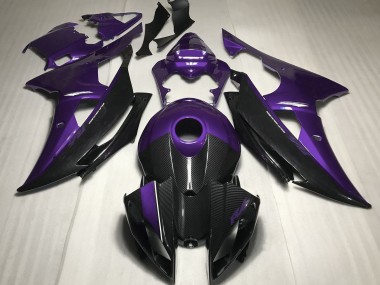 08-16 Style Violet Avec Fibre De Carbone Yamaha R6 Carénage Moto