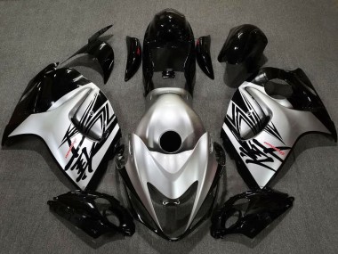 08-20 Design Noir Brillant & Argent Suzuki GSXR 1300 Carénage Moto