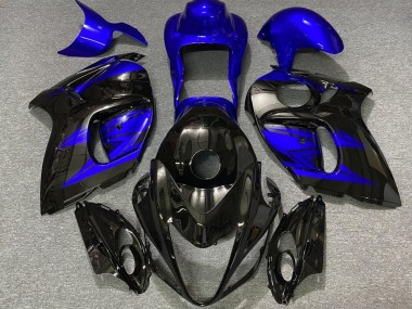 08-20 Noir Brillant & Bleu Profond Suzuki GSXR 1300 Carénage Moto