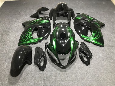 08-20 Noir Brillant & Vert Suzuki GSXR 1300 Carénage Moto