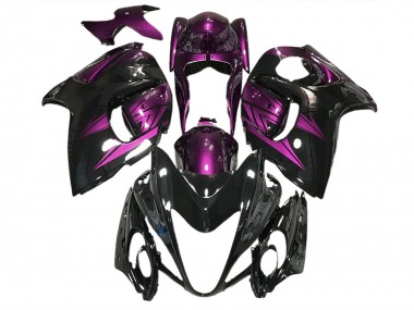 08-20 Noir Brillant & Violet Foncé Suzuki GSXR 1300 Carénage Moto