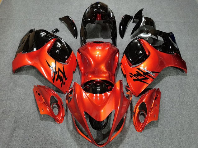 08-20 Orange Bonbon & Noir Brillant Suzuki GSXR 1300 Carénage Moto 08-20 Orange Bonbon & Noir Brillant Suzuki GSXR 1300 Carénage Moto
