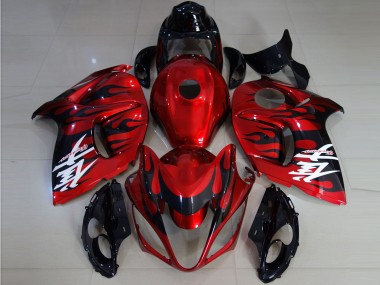 08-20 Rosso Vibrante E Fiamma Suzuki GSXR 1300 Carénage Moto