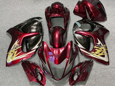 08-20 Rouge Profond & Or Suzuki GSXR 1300 Carénage Moto
