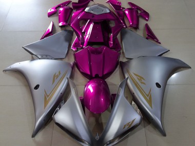 09-11 Argent Mat & Rose Yamaha R1 Carénage Moto