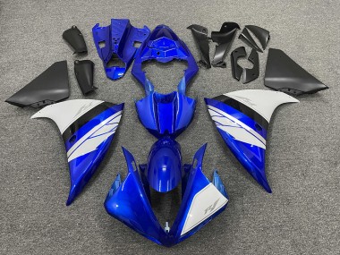09-11 Blanc & Bleu Brillant Avec Bas Noirs Yamaha R1 Carénage Moto