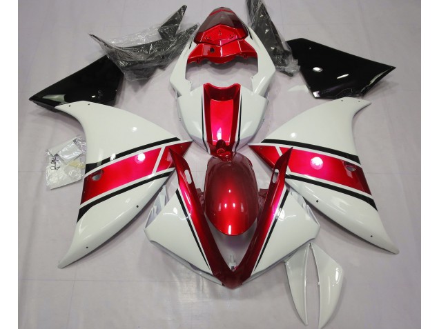 09-11 Blanc Brillant & Rouge Métallisé Yamaha R1 Carénage Moto 09-11 Blanc Brillant & Rouge Métallisé Yamaha R1 Carénage Moto