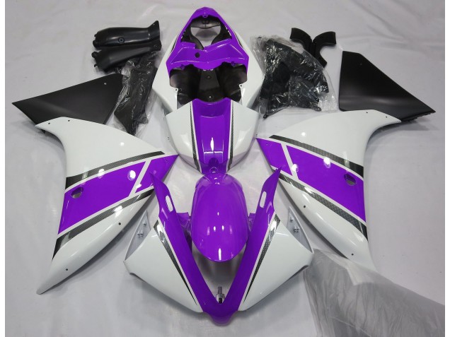 09-11 Blanc Brillant & Violet Yamaha R1 Carénage Moto