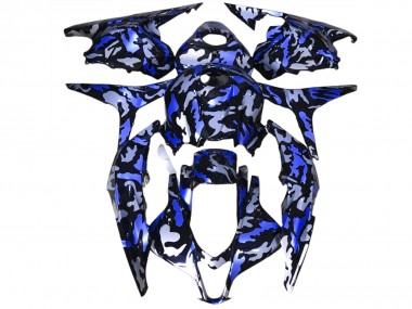 09-12 Neige Bleu Foncé Camo Honda CBR600RR Carénage Moto