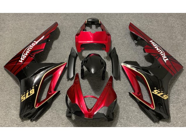 09-12 Rouge Brillant & Noir Triumph Daytona 675 Carénage Moto 09-12 Rouge Brillant & Noir Triumph Daytona 675 Carénage Moto