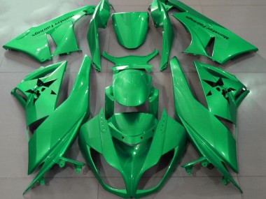 09-12 Vert Brillant & Logos Personnalisés Kawasaki ZX6R Carénage Moto