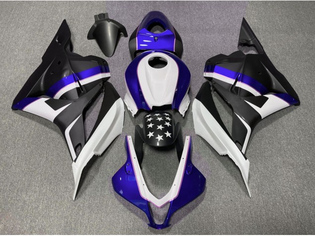09-12 Étoile Noir Mat & Bleu Foncé Honda CBR600RR Carénage Moto