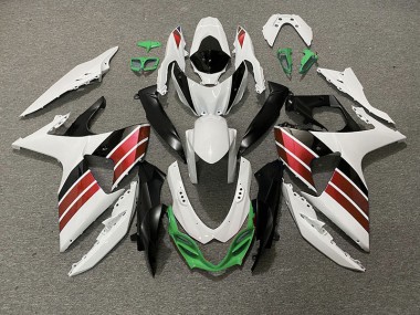 09-16 Blanc Brillant Rouge Noir & Vert Suzuki GSXR 1000 Carénage Moto