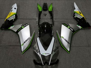 10-15 Argent Pirelli & Vert Aprilia RSV4 1000 Carénage Moto