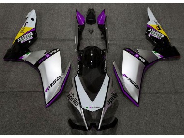 10-15 Argent Pirelli & Violet Aprilia RSV4 1000 Carénage Moto