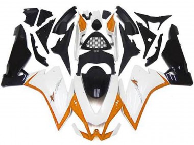 10-15 Blanc Brillant & Orange Aprilia RSV4 1000 Carénage Moto