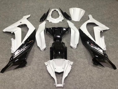 11-15 Blanc Brillant / Noir Kawasaki ZX10R Carénage Moto