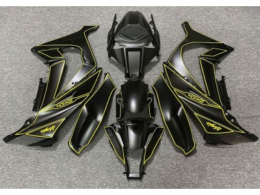 11-15 Doublure Noir Mat & Jaune Kawasaki ZX10R Carénage Moto