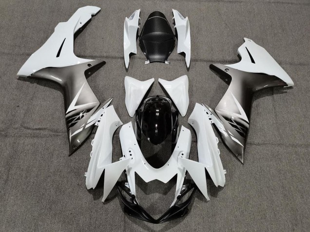 11-24 Style Blanc Brillant & Argent Suzuki GSXR 600-750 Carénage Moto 11-24 Style Blanc Brillant & Argent Suzuki GSXR 600-750 Carénage Moto