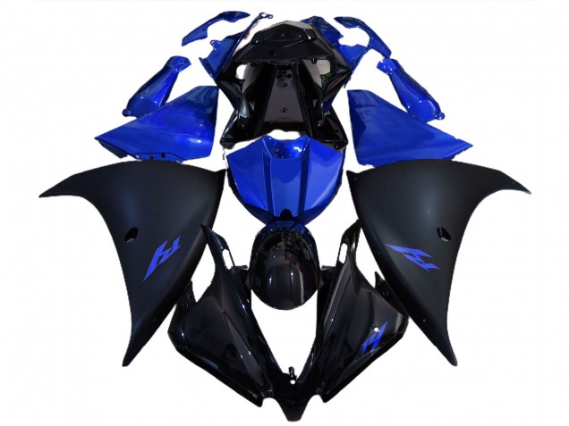 12-14 Noir Mat & Bleu Yamaha R1 Carénage Moto