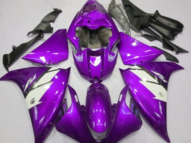 12-14 Violet Brillant & Blanc Yamaha R1 Carénage Moto