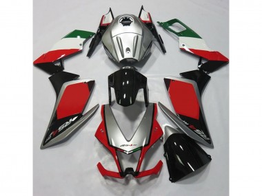 12-15 Argent & Rouge Aprilia RS4 125 Carénage Moto