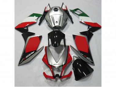 12-15 Argent & Rouge Aprilia RS4 125 Carénage Moto